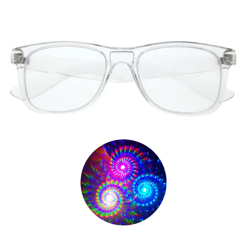 3D Plastic Spiral Diffraction Glasses Party Favor New Year Glasses Rave At Night Christmas Fireworks Glasses