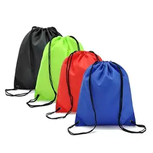 Özel 210d su geçirmez naylon polyester büzme ipli kumaş sırt çantası çantası seyahat için