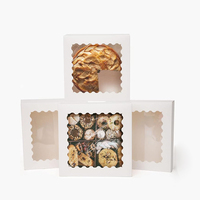 Boîte à gâteaux de fenêtre de boulangerie avec stratification mate et gaufrage 6pcs sans fenêtre Dessert et Sushi Utiliser des boîtes de chocolat