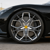 Velg Tempa 2 Buah Bku R140 untuk Ferrari 812 488 FF F8 F12 458 Purosangue 20 21 22 Inch 5x114.3 Chrome Alloy Rims