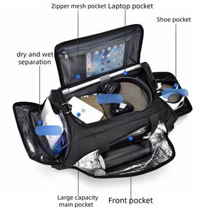 Sac de sport multifonctionnel personnalisé de grande capacité, imperméable, sac à dos de voyage pour la salle de sport, fermeture éclair en nylon, ceinture tendance - Product Image 2