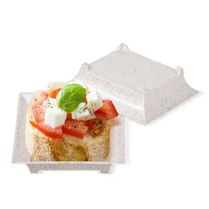 Petit plat de sauce soja pp de paille de blé de forme carrée réutilisable multifonctionnelle à vendre