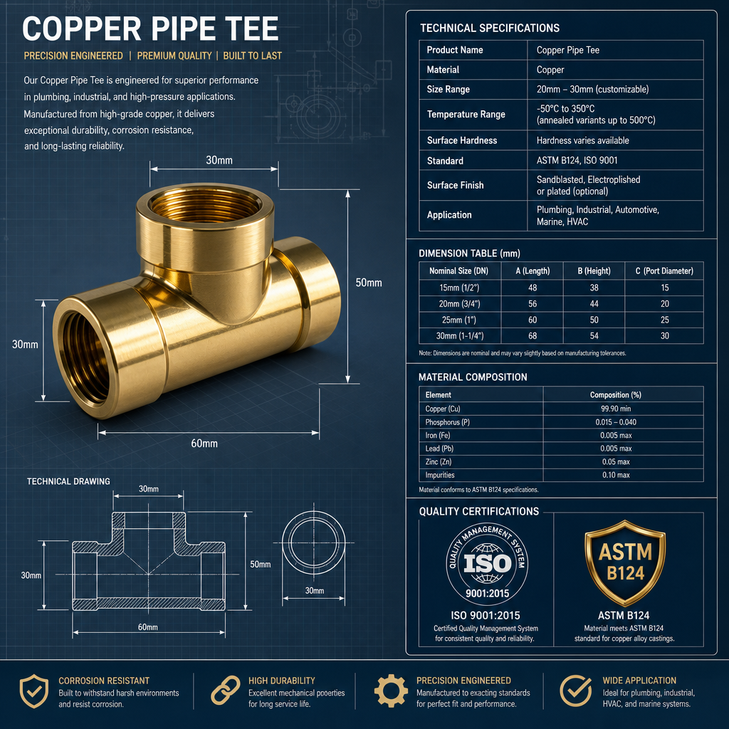 Custom Copper Brass Cast Precision Lost Wax Investment Casting Pipe Tee Valve Fitting for Industrial Plumbing Wholesale · image 6