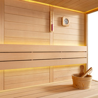 Desain Baru Sauna Batu Panas Dalam Ruangan untuk 8 Orang, Sauna Uap Tradisional Dalam Ruangan dengan Lampu