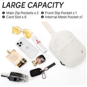 Nouveau sac bandoulière pour femme, sac de poitrine en polaire doux avec sangle réglable, idéal pour la course à pied et les voyages - Product Image 3