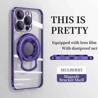 Coque de téléphone colorée en TPU+PC avec béquille invisible et chargement sans fil pour iPhone 13/14/15/16 – Style transparent tendance