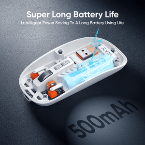 VIDVIE trong suốt từ bìa 2.4G không dây chế độ kép có thể sạc lại Chuột raton inalambrico miễn phí chuột cho máy tính của bạn - Product Image 4