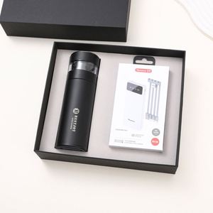 Coffret Cadeau d'Affaires Personnalisé avec Logo : Tasse Thermos en Acier Inoxydable à Impression Sérigraphique, Séparation Thé-Eau, Style Art Moderne, et Carnet - Product Image 6