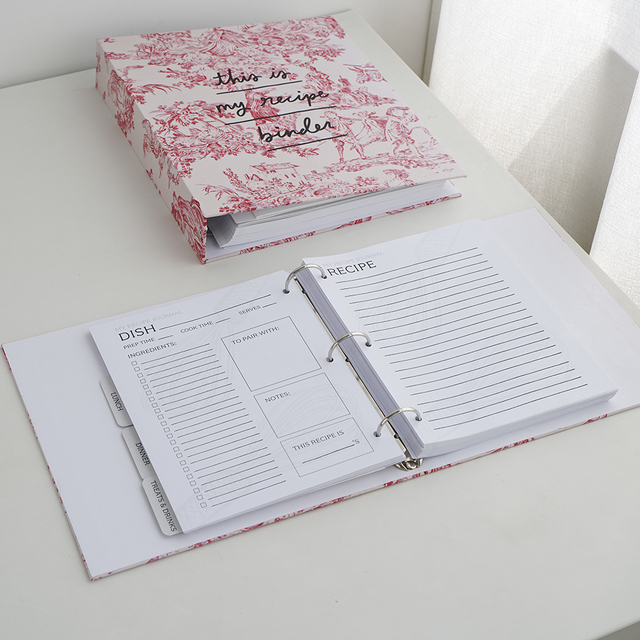 Customized 3-Ring Binder Notebook Set Hardcover A4 B5 Size Paperclip Flipchart Folder Photocard Binder