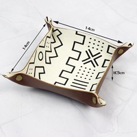 Plateau de voyage en cuir pour hôtel imprimé personnalisé avec fermeture à pression Plateau de rangement pour bijoux Plateau en cuir PU