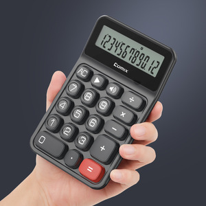Calculatrice vocale Comix X3, 12 chiffres, grand écran, alimentée par batterie, plastique noir - Product Image 3