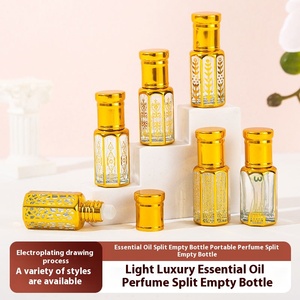 3ML nueva elegante botella de vidrio de Perfume bronceado octogonal 100 Uds Dubai esencia aceite serigrafía elegante para diseño de bola - Product Image 2