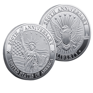 Koin Peringatan 3D Berlapis Edisi Ulang Tahun ke-250 Amerika Serikat, Kerajinan Logam Premium Desain Warna-warni/Sederhana, Suvenir Dekorasi Rumah, Hadiah - Product Image 6