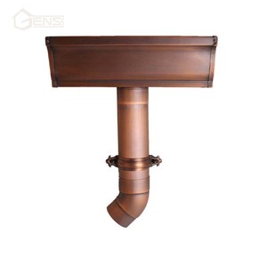 Système de gouttières en cuivre métallique demi-rond de style K, <span class=keywords><strong>gouttière</strong></span> de pluie pour toit - Product Image 2