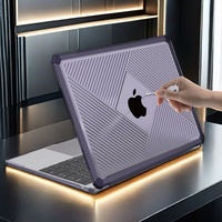 Slim Folio Style TPU Couche Intérieure Souple Anti Impact Apple Mac Book M3 Pro 14 ''Couverture pour Ordinateur Portable avec Doublure Tampon Ribs