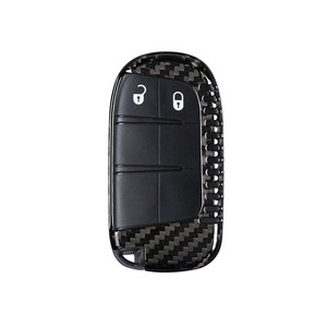 Funda de fibra de carbono para llave de coche, accesorios de <span class=keywords><strong>Interior</strong></span> para Jeep, <span class=keywords><strong>Dodge</strong></span> - Product Image 5