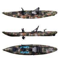 Kayak de pêche monoplace à propulsion pédale en LLDPE rotomoulé avec moteur électrique
