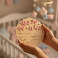 Panneau d'annonce de naissance « Hello World » pour nouveau-né, lettres 3D, nœuds et étoiles, accessoire photo pour bébé