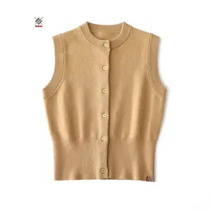 Nanteng New Fresh Stock Design Sleeveless Classic Knitting Button Vest Winter Fabric Women'S Cashmere Knitted Sweater