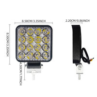 Projecteur de travail LED carré en aluminium du fabricant d'origine, éclairage de toit modifié, projecteur tout-terrain, lumière extérieure lumineuse et étanche