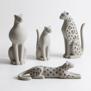 Estatuilla de cemento de chacal para decoración interior y exterior, escultura de animales salvajes con personalización completa (tamaño/pose/textura) - Product Image 4