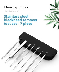 Rose Milare OEM/ODM Usine de fabrication sur mesure Aiguille anti-acné en acier inoxydable, kit de 7 pièces à double tête pour traitement du visage et points noirs - Product Image 5