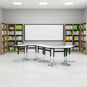 Table de travail hexagonale en métal moderne personnalisée, table d'école, table de laboratoire, table d'étudiant - Product Image 5