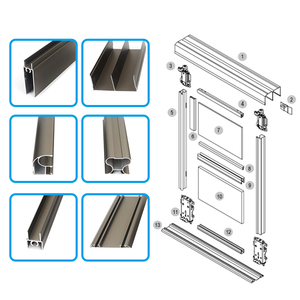 Kleiderschranktür aus Aluminiumpaneel der Serie 6000, CNC-gefrästes Aluminium-Strangpressprofil für Schrank-Schiebetür mit oberem Laufschienenprofil - Product Image 4