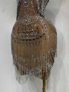 Vestido de Noche de Poliéster con Pedrería Brillante, Traje de Cantante para Escenario, Vestido de Gala de Lujo para Fiesta de Cumpleaños, Bailarina de Club Nocturno - Product Image 6