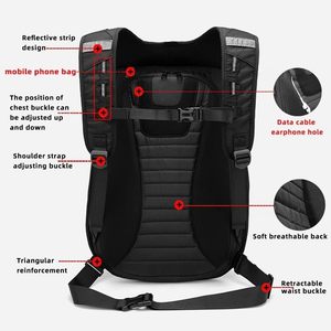Sac à dos de moto imperméable pour hommes sacoches à fermeture éclair en fibre de carbone à coque dure pour pochettes de rangement à coque dure - Product Image 5