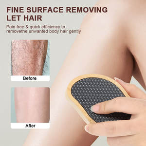 Épilation réutilisable en verre nano double face 2-en-1 manche en bois de bambou lime à <span class=keywords><strong>pied</strong></span> portable outil de soin de pédicure épurateur de pieds - Product Image 2