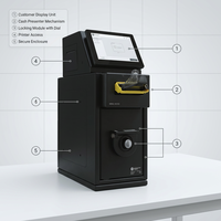 ITK-DEV OEM Distributeur automatique de billets de banque (CDM) avec lecteur de codes-barres SDK, modèle sur pied avec panneau en verre trempé