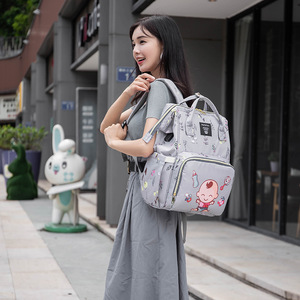 Phụ Nữ Mới Thời Trang In Mẹ Ba Lô Dễ Thương Bé Tã Túi Trọng Lượng Nhẹ Vai Tote Cho Mua Sắm Mùa Xuân Mẹ Ba Lô - Product Image 5