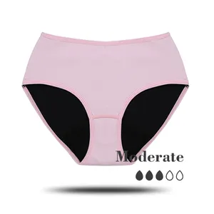 Bragas menstruales de algodón biológico oeko-tex, ropa interior femenina fisiológica, color rosa, personalizada