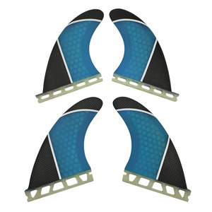 Ailerons de planche de surf UPSURF G5 bleus en fibre de carbone nid d'abeille – Ensemble de ailerons arrière - Product Image 1