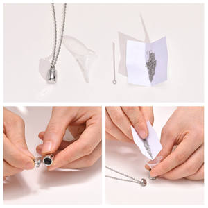 Energinox Grosir Kremasi Perhiasan Pribadi Kecil Bentuk Jar Dapat Terbuka Liontin Stainless Steel Guci Kalung - Product Image 4