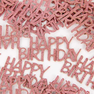 Vendita calda oro rosa Glitter buon compleanno coriandoli tavolo decorazioni per festa di compleanno Baby Shower festa di carta - Product Image 2