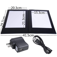 A4 A5 Porte-menu LED rechargeable Dossier de menu Couverture de livre en cuir Style Couverture de menu pour restaurants et bars