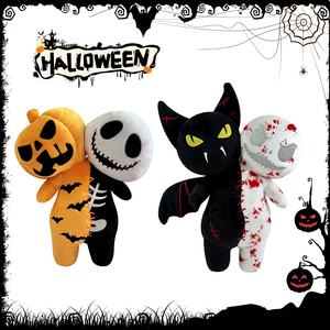 Peluche Chauve-souris Noire et Citrouille Maléfique Brodé avec Lumière Verte Brillante dans l'Obscurité – Cadeau d'Halloween Très Demandé - Product Image 4