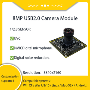 Módulo de Cámara USB2.0 de Alta Velocidad de 8MP 4K IMX415 CMOS 190 °   Conector DFOV DMIC de 5 pines para control de acceso de seguridad con reconocimiento facial - Product Image 1