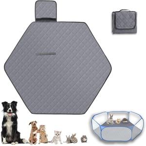Tapis de jeu hexagonal pour animaux de compagnie, réutilisable et lavable, pour parc pour chiens et chats, tapis absorbant d'urine portable de haute qualité pour animaux de compagnie - Product Image 2