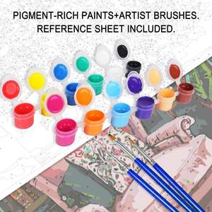 SONGWOOART perro enmarcado Animal pintura al óleo por números Kits para principiantes con pinceles de pintura lienzo de arte para decoración del hogar - Product Image 4