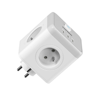 TOPEREK fransa duvar adaptörü ile 4 yangın geciktirici AC çıkışları 3 USB portları 16A 220-250V küp soket ev ofis otel kullanımı için