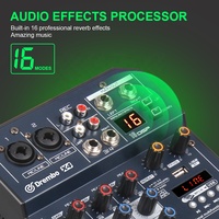 Debra X4 4-Channel Mini dijital DJ ses mikseri Fader BT4.2 16DSP yankı etkisi 48V PC kayıt bandı karıştırma Mini amplifikatör