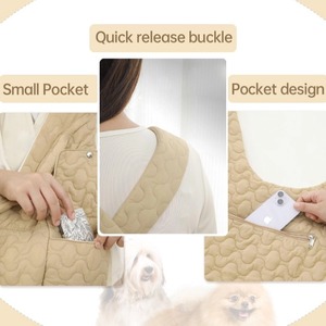 Sac de poitrine portable pour animaux de compagnie pour chiens et chats forme carrée réglable tissu respirant doux pour compagnon de <span class=keywords><strong>voyage</strong></span> Bichon Frise - Product Image 5