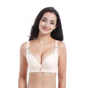 Encaje Tallas grandes <span class=keywords><strong>Pecho</strong></span> pequeño Engrosado Soporte superior Regordeta Niñas Push up Sujetador Ajustable Ropa interior sexy para mujeres - Product Image 6