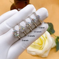 Bague pour femme style moissanite, best-seller du direct, marque T, classique à six griffes, zircone 1-2 carats, plaqué or