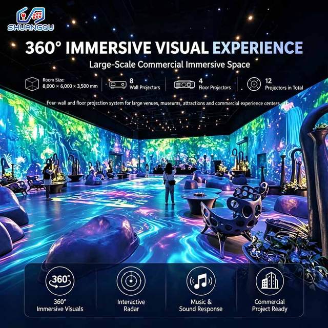 High Definition Multimedia Interactive Technology Immersive Interactive Room 3D Holographic Projection System Metal Construction