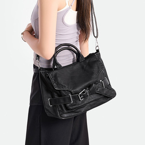 Sac bandoulière polyvalent en jean PU délavé style vintage, design <span class=keywords><strong>de</strong></span> niche, grande capacité, accrocheur, nouvelle collection 2025 - Product Image 2