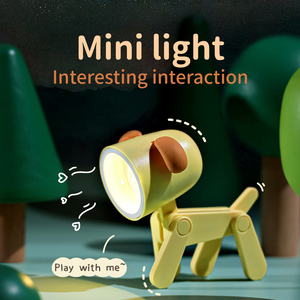 Kids Night Light Lovable <b>Dog</b> Design LED Battery Operated Mini Warm White Decorative Table Lamp for Nursery Children's Room - Product Image 2